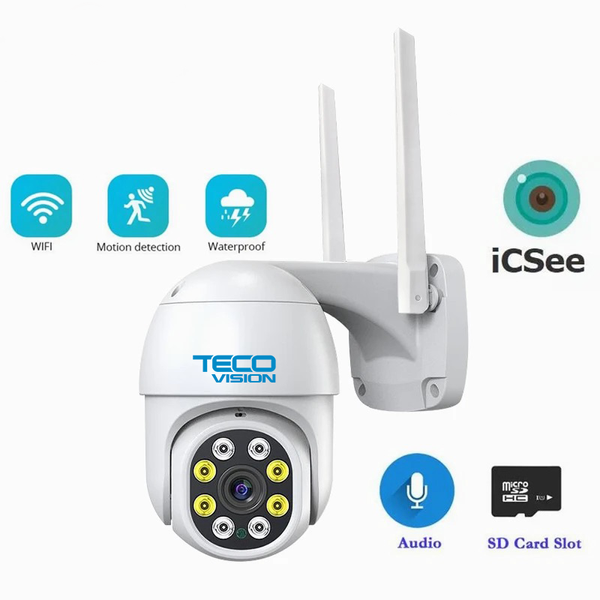 TECO VISION 5 Мегапикселей 360° Аудио + микрофон 128 ГБ WIFI PTZ PTZ5DF 36-8-103 фото