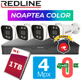 НАБОР 4 камер REDLINE 4 Мп Night Color 255-WL+RN-9004 Set 4mpx REDLINE фото