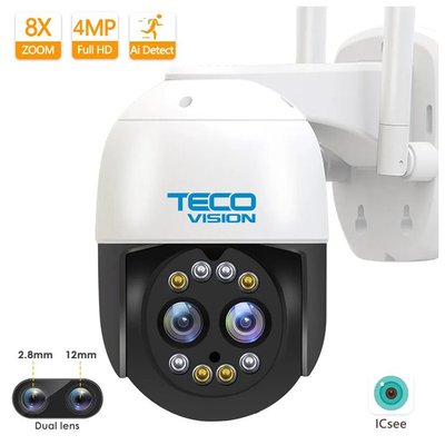 TECO VISION 4 Megapixeli lentile duble unghi de vedere 360° audio + microfon 128 GB WIFI PTZ 4798 фото
