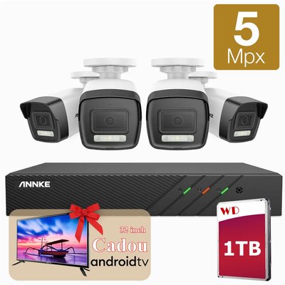 ANNKE Set Camere de supraveghere Video 5 Megapixeli Color Noaptea XVR 4 Canale I51EL I51EL SET фото