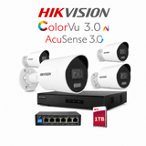 Camere de supraveghere 4 camere HIKVISION 4MP ColorVU 3.0 Acusense 3.0 DS-2CD2047G3-LI2UY/SL