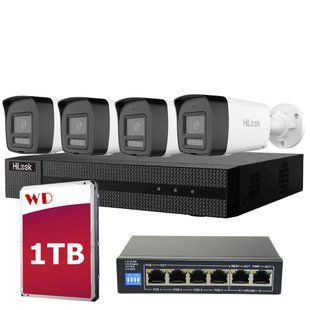 Camere de supraveghere HILOOK 4 MP PoE ColorVu Audio IPC-B140HA-LUC
