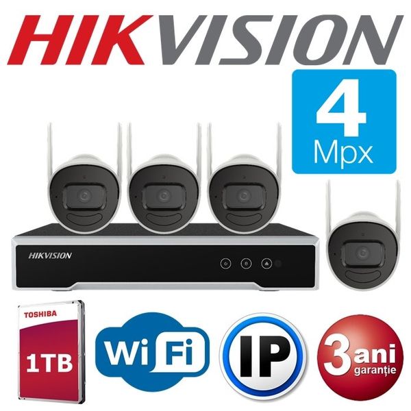 HIKVISION SET Wi-Fi 4 Megapixeli, Garantie 3 Ani NK44W0H 4459 фото