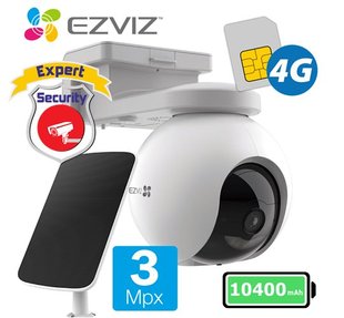 Ezviz EB8, 4G, 3 MPX, Baterie 10400 mAh, Color VU, PTZ, Micro SD 512GB, CS-EB8-R1001K3FL4GA (EB8 4G) 189525 фото